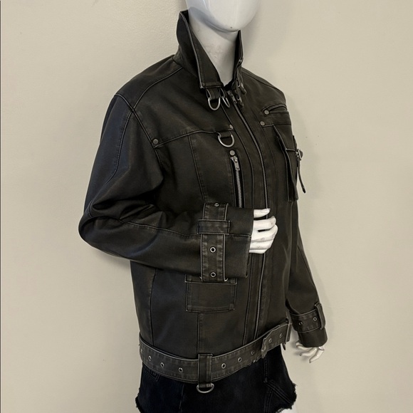 The Ragged Priest Ace Women's Black Faux Leather Moto Jacket - Picture 4 of 8